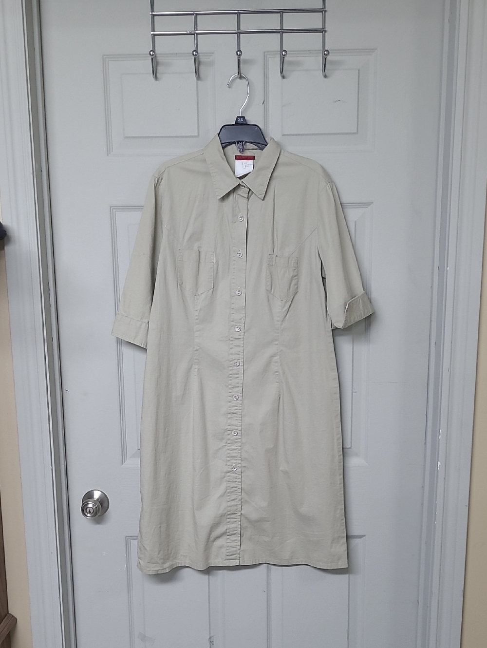 Plenty Women's Button-Front Shirt Dress Tan Size 12 Made In Canada GUC